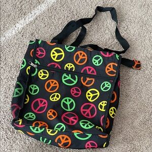 Colorful Peace Sign Tote Bag